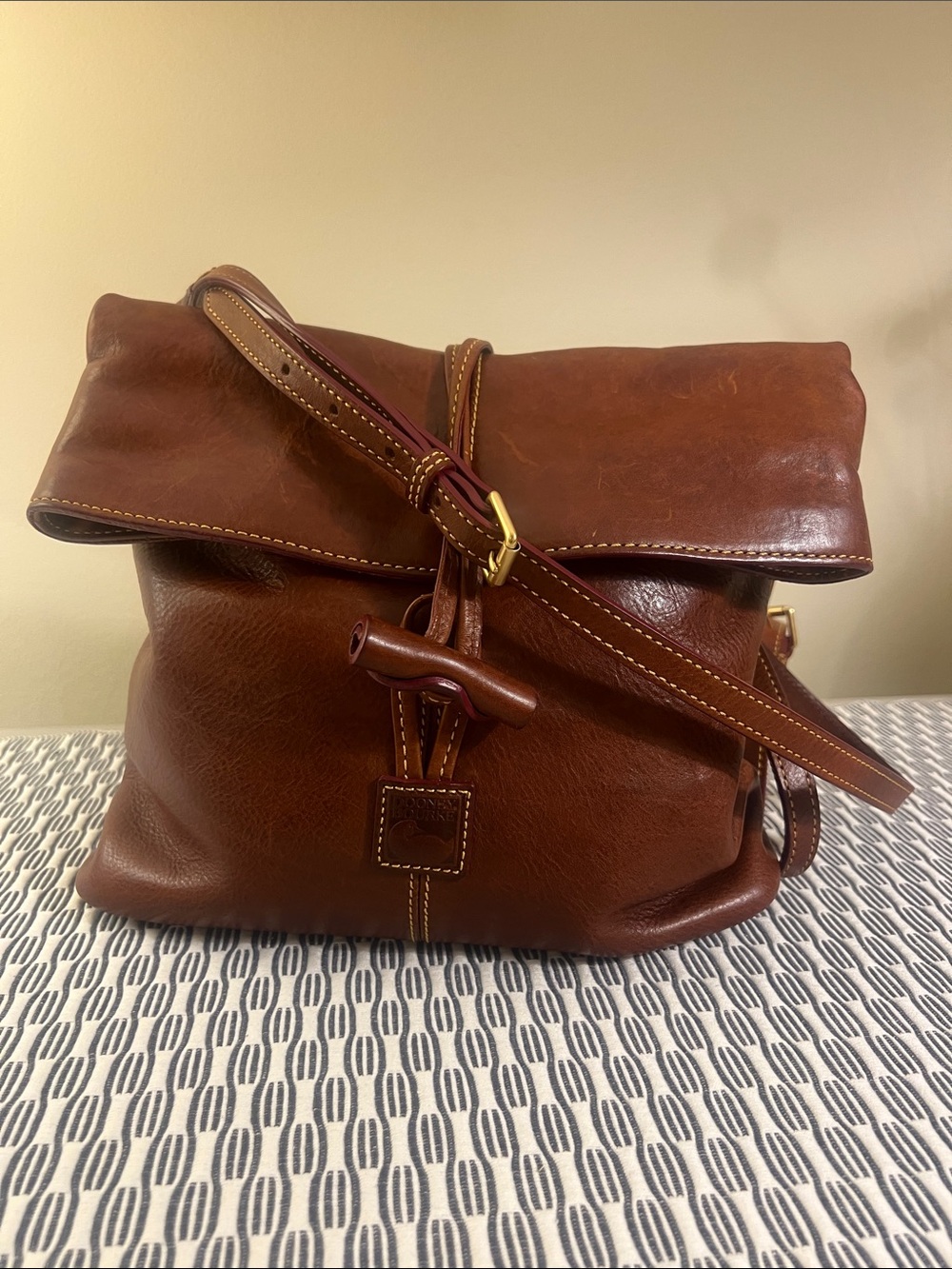 Dooney and Bourke Florentine Chestnut Brown Leather Crossbody Bag